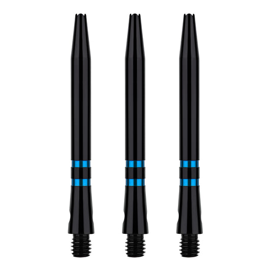 ONE80 TC Alu Dart Shafts - Regrooved Stems - Black & Blue