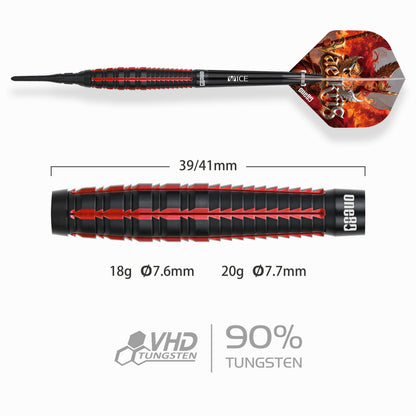 ONE80 Vaelkris V05 90% Tungsten Steel Tip Darts