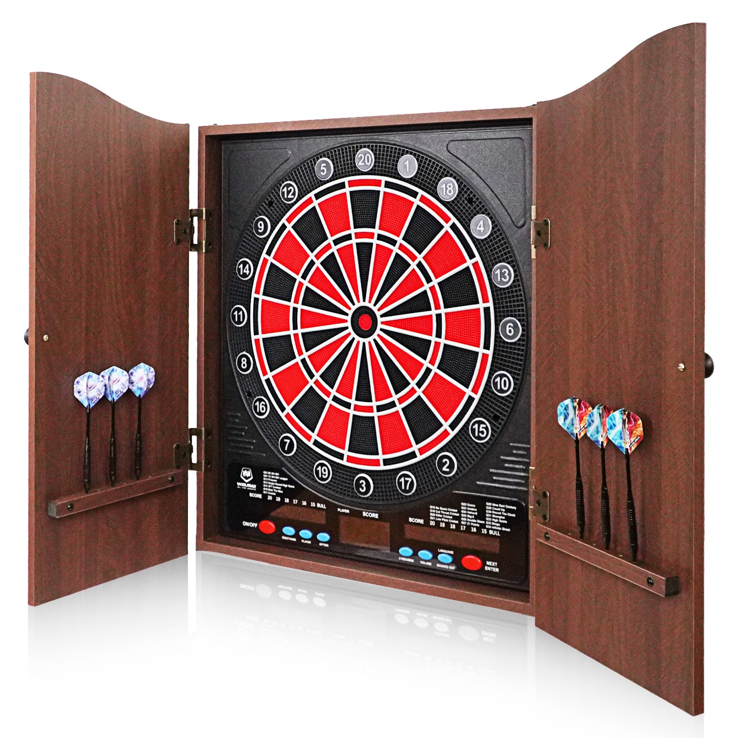 WINMAX Electronic Dart Board Cabinet Set - Full View Open