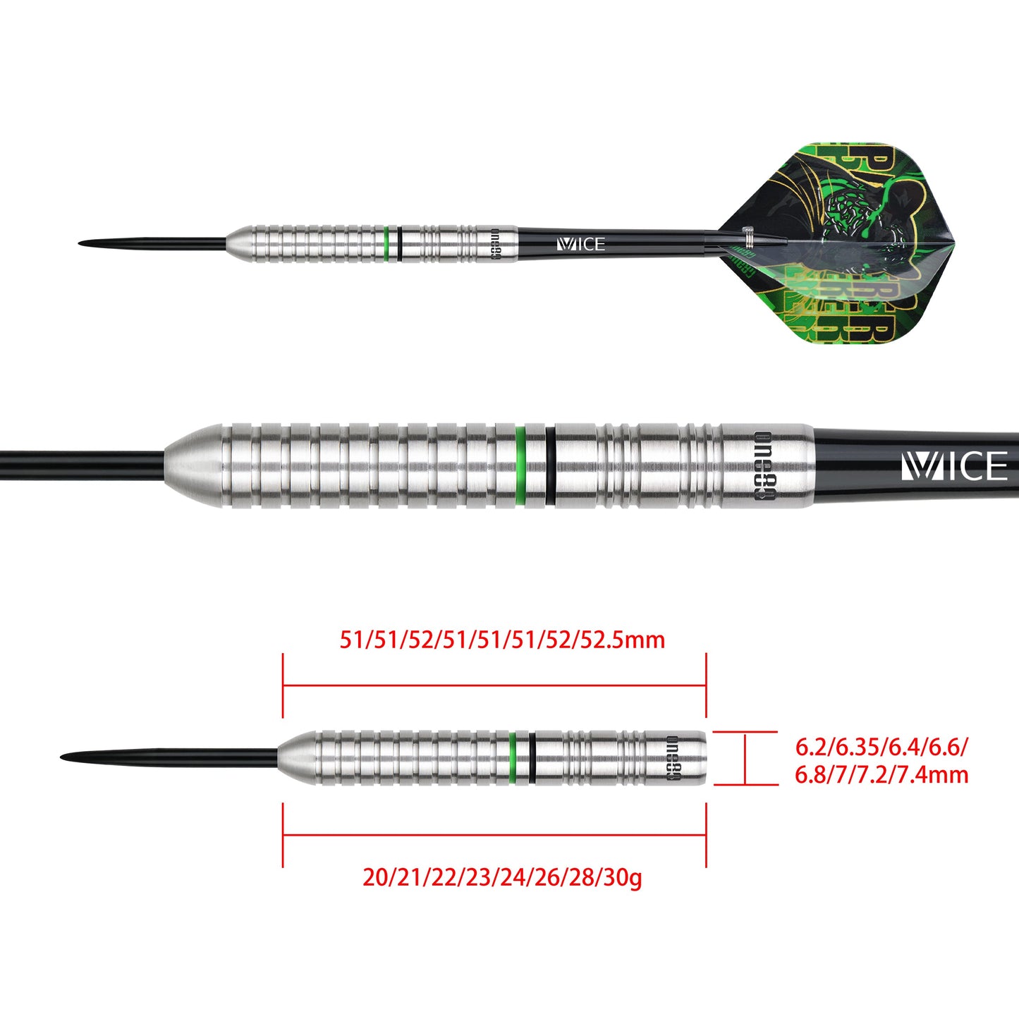 ONE80 Panther-N Darts - Steel Tip