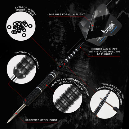 FST180 GEN3 Black + Silver Dart Set (Pack of 3)