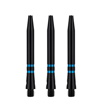 ONE80 TC Alu Dart Shafts - Regrooved Stems - Black & Blue