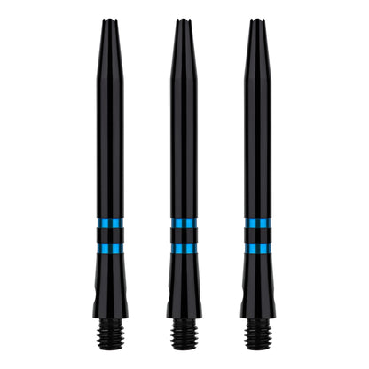 ONE80 TC Alu Dart Shafts - Regrooved Stems - Black & Blue