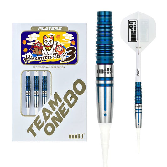 ONE80 Hiromitsu Tsuji V3 Blue 90% - Soft Tip Darts