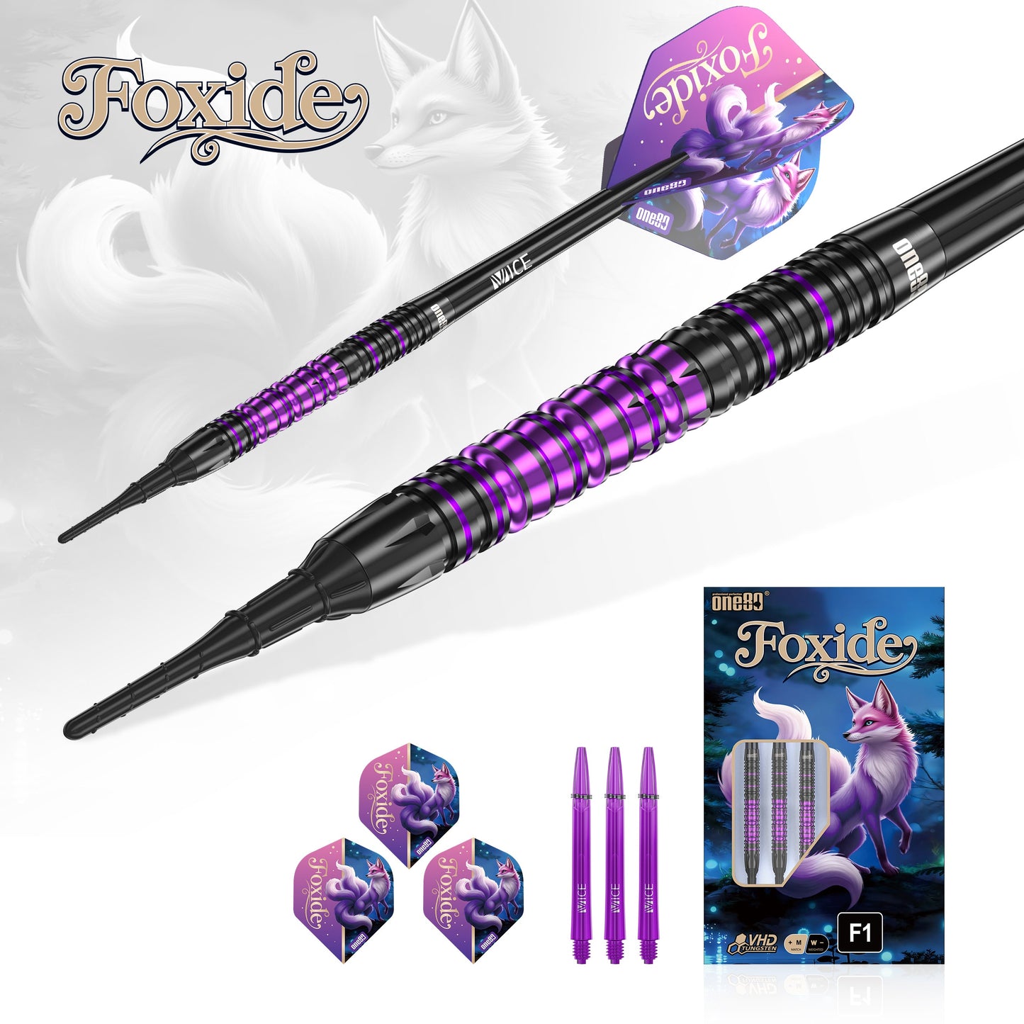 ONE80 Foxide F1 90% Tungsten Steel Tip Darts