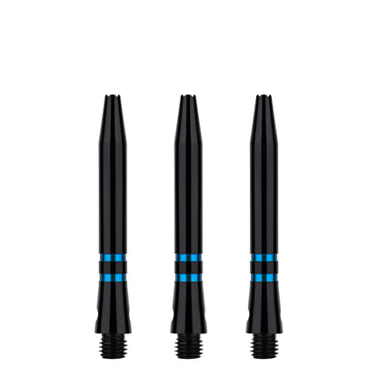 ONE80 TC Alu Dart Shafts - Regrooved Stems - Black & Blue