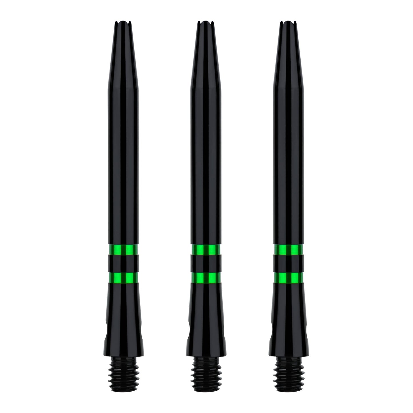 ONE80 TC Alu Dart Shafts - Regrooved Stems - Black & Green