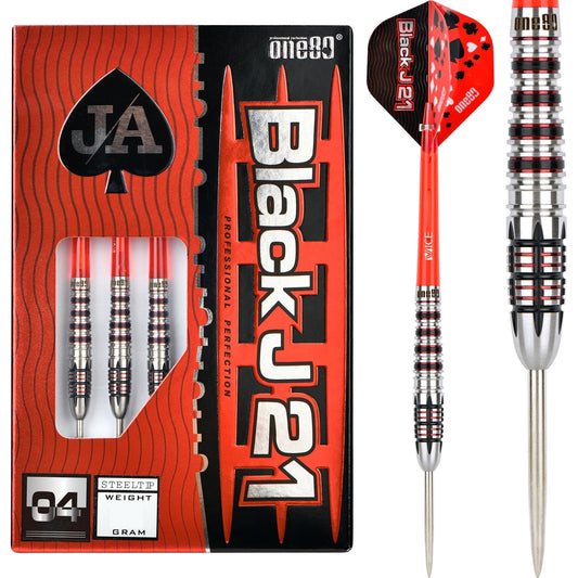 ONE80 Black J21 Darts - Steel Tip - Model 04